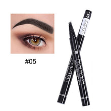 Load image into Gallery viewer, 5 Colors Eyebrow Pen Waterproof 4 Fork Tip Eyebrow Tattoo Pencil Cosmetic Long Lasting Natural Dark Brown Liquid Eye Brow Pencil