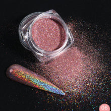 Load image into Gallery viewer, 1Box Glitter for Nails Holographic Dip Powder Mirror Polishing Chrome Pigments Nail Art Decorations Laser Dazzling Dust LA1028-1