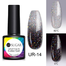 Load image into Gallery viewer, UR SUGAR Nude Glitter Gel Nail Polish Varnish Pink Rose Gold Shimmer Soak Off UV LED Nails Gel varnish 7.5ml