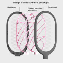 Load image into Gallery viewer, Electric Mosquito Swatter Mosquito Killer Lamp USB Rechargeable Kill Fly Bug Zapper Killer Trap 3000V Electric Shock With Lights