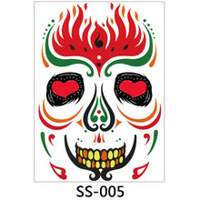 Load image into Gallery viewer, Facial makeup Sticker Special Waterproof Face tattoo Day of The Dead Skull Face dress up Halloween Temporary Tattoo Stickers