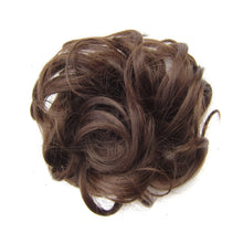 Load image into Gallery viewer, Delice Women's Wrap On Messy Bun Curly Scrunchie Chignon With Rubber Band Brown Black Synthetic Hair Ring