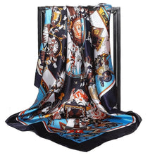 Load image into Gallery viewer, Silk Scarf Women Print hair neck Square Scarves Office Ladies Shawl Bandanna 90*90cm Muslim Hijab Handkerchief muffler foulard