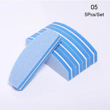 Load image into Gallery viewer, 1 Pc Half-Moon-Shaped Nail File Nail Buffer Washable Grinding Polishing Sanding Buffing Pedicure Nail Art Tools