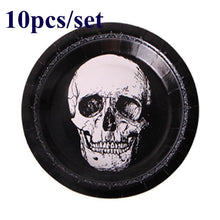 Load image into Gallery viewer, Halloween Decoration Supplies Tablecloths Straws Paper Plates Paper Cups Halloween Party Supplies Halloween Door Falg HY1