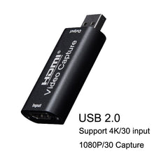 Load image into Gallery viewer, ALLOYSEED USB 3.0/2.0 Video Capture Card HDMI 1 Way to USB 2.0 1080P Mini Acquisition Card HD Camera Recording Live Streaming