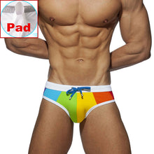 Load image into Gallery viewer, Gay Swimwear Men Push Up Rainbow Swim Briefs Trunks Mens Sexy Underwear Swimsuit Swimming Trunks Suring Bikini Beach Shorts