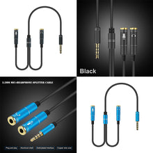 Load image into Gallery viewer, 3.5mm Mic Headphone Splitter Audio Cable Male to 2 Female Headphone Audio Cord Line