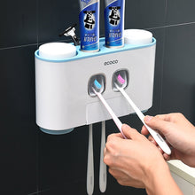 Load image into Gallery viewer, Bathroom Accessories organizer Set Toothbrush Holder Automatic Toothpaste Dispenser Holder Toothbrush Wall Mount Rack Tools Set