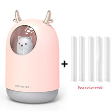 Load image into Gallery viewer, Home Appliances USB Humidifier 300ml Cute Pet Ultrasonic Cool Mist Aroma Air Oil Diffuser Romantic Color LED Lamp Humidificador