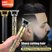 Load image into Gallery viewer, Buddha Barber Trimming Shaving Hair Beard Trimmer Rechargeable Hair Clipper Barbershop Cordless 0mm t-blade Shaver Outliner Men