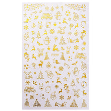 Load image into Gallery viewer, 1Pcs 3D Nail Sticker Christmas Holographics Snowflake For Gold Silver Nail Art Stickers DIY Nail Art Decoration Decals