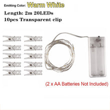 Load image into Gallery viewer, 10M Photo Clip USB Festoon Led String Fairy Lights Battery Operated Garland New Year's Party Christmas Decorations for Home Room