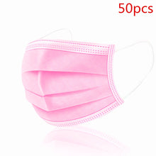 Load image into Gallery viewer, 24h Fast Shipping Hot Sale 3-layer Mask 100 Pcs Face Mouth Masks Non Woven Mascarillas Disposable Anti-Dust Masks Earloops Masks