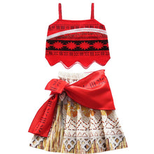 Load image into Gallery viewer, 2020 Girls Moana Cosplay Costume for Kids Vaiana Princess Dress Clothes with Necklace for Halloween Costumes Gifts for Girl
