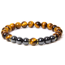 Load image into Gallery viewer, Buddha Bracelet Men Red Tiger Eye Natural Stone 8mm Black Obsidian Hematite Beads Elastic Charm Bracelets Homme Jewelry Gift