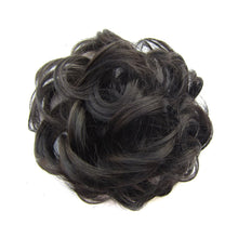 Load image into Gallery viewer, Delice Women's Wrap On Messy Bun Curly Scrunchie Chignon With Rubber Band Brown Black Synthetic Hair Ring
