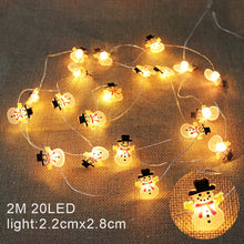 Load image into Gallery viewer, 2M 20LED Santa Claus Snowflake Tree LED Light String Christmas Decoration For Home 2020 Christmas Ornament Xmas Gift New Year