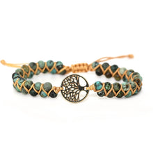 Load image into Gallery viewer, Vintage Leather Bracelets natural Stone Wrap Bracelets for men and Women tree Boho Friendship Bracelet Handmade Jewelry