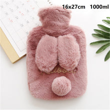Load image into Gallery viewer, Winter Cartoon Rabbit Hot Water Bottle PVC Stress Pain Relief Therapy Hot Water Bag With Knitted Soft Cozy Cover Hand Warmer 1pc