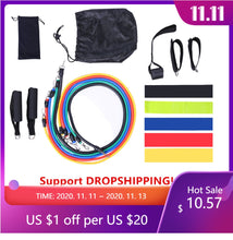 Load image into Gallery viewer, 17Pcs/Set Latex Resistance Bands Gym Door Anchor Ankle Straps With Bag Kit Set Yoga Exercise Fitness Band Rubber Loop Tube Bands