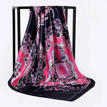 Load image into Gallery viewer, Silk Scarf Women Print hair neck Square Scarves Office Ladies Shawl Bandanna 90*90cm Muslim Hijab Handkerchief muffler foulard