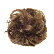 Load image into Gallery viewer, Delice Women's Wrap On Messy Bun Curly Scrunchie Chignon With Rubber Band Brown Black Synthetic Hair Ring