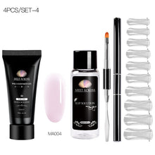 Load image into Gallery viewer, MEET ACROSS Poly UV Gel Set Nail Gel Kit 20/30ml Crystal Builder Clear Colors Gel with Lamp Gel Nail Polish For Nail Extensions