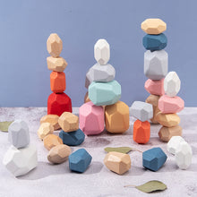 Load image into Gallery viewer, 36Pcs Children's Wooden Colored Stone Jenga Building Block Educational Toy Creative Nordic Style Stacking Game Rainbow Toy Gift