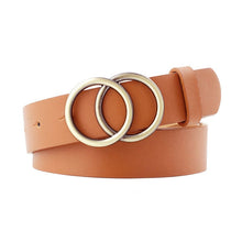 Load image into Gallery viewer, Fashion Leather Waist Belt For Jeans Double Ring Pearl Buckle Ladies Belt For Dresses Black White Women Belt Wild Waistband