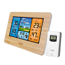 Load image into Gallery viewer, Digital Weather Station Clock Indoor Outdoor Weather Forecast Barometer Thermometer Hygrometer with Wireless Outdoor Sensor