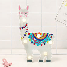 Load image into Gallery viewer, New Night Lamp Hanging Desktop Battery Powered Cute Light Gift Bedside Path Alpaca Shape Decorative animal style Home Decor A40