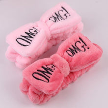 Load image into Gallery viewer, New Letter "OMG" Coral Fleece Soft Bow Headbands for women Girls Cute Hair Holder Hairbands Hair Bands Headwear Hair Accessories