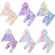 Load image into Gallery viewer, Autumn Newborn Baby Boy Girls Clothes Long Sleeve Tie Dye Print Hoodies+Long Pants Toddler Kids Children Tracksuits Clothing Set