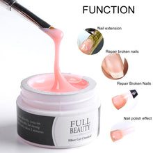 Load image into Gallery viewer, 15ml Quick Building Gel for Nail Extension Acrylic White Clear UV Builder Gel Manicure Nail Art Prolong Forms Tips LA1623