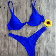Load image into Gallery viewer, Hot Sale Women Push-up Bandage Bikini Solid Color Swimsuit Low Waist Triangle Swimwear Sexy Bathing Suit Maillot De Bain Femme
