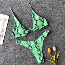 Load image into Gallery viewer, Hot Sale Women Push-up Bandage Bikini Solid Color Swimsuit Low Waist Triangle Swimwear Sexy Bathing Suit Maillot De Bain Femme