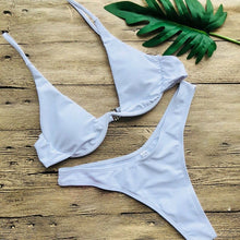 Load image into Gallery viewer, Hot Sale Women Push-up Bandage Bikini Solid Color Swimsuit Low Waist Triangle Swimwear Sexy Bathing Suit Maillot De Bain Femme