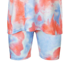 Load image into Gallery viewer, IAMHOTTY Tie Dye Print Basic Tshirt Shorts Two Piece Set Women Casual Outfits lounge Wear Jogging Femme Biker Shorts Tees Summ