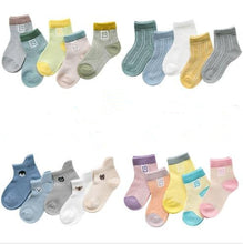 Load image into Gallery viewer, 0-3Y 5 Pairs Pack Wholesale newborn infant socks summer digital color matching baby socks

