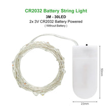 Load image into Gallery viewer, 2M 5M 10M LED String lights Silver Wire Christmas Garlands Festoon led Fairy Light Christmas Decorations for Home Room Tree
