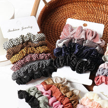 Load image into Gallery viewer, 1 Set Scrunchies Hair Ring Candy Color Hair Ties Rope Autumn Winter Women Ponytail Hair Accessories 4-6Pcs Girls Hairbands Gifts
