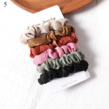 Load image into Gallery viewer, 1 Set Scrunchies Hair Ring Candy Color Hair Ties Rope Autumn Winter Women Ponytail Hair Accessories 4-6Pcs Girls Hairbands Gifts
