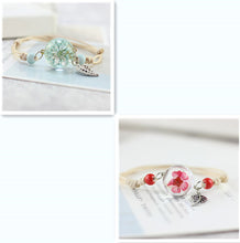 Load image into Gallery viewer, Simple plant dried flower specimen Glass Ball Bracelet dandelion sky stars
