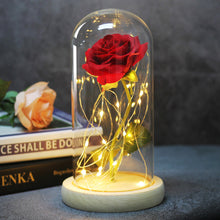 Load image into Gallery viewer, Enchanted Forever Rose Flower in Glass LED Light Christmas Decoration
