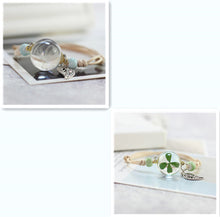 Load image into Gallery viewer, Simple plant dried flower specimen Glass Ball Bracelet dandelion sky stars
