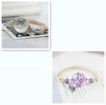 Load image into Gallery viewer, Simple plant dried flower specimen Glass Ball Bracelet dandelion sky stars
