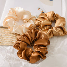 Load image into Gallery viewer, 1PC Satin Silk Solid Color Scrunchies Elastic Hair Bands 2019 New Women Girls Hair Accessories Ponytail Holder Hair Ties Rope
