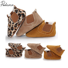 Load image into Gallery viewer, 2018 Brand New Toddler Newborn Baby Boy Girl Leather Soft Sole Crib Shoes Sneakers Prewalker Leopard Solid Warm First Walkers
