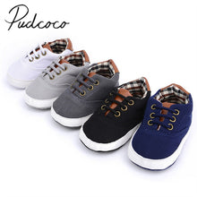 Load image into Gallery viewer, 2019 Baby Summer Shoes Newborn Baby Girl Boys Causal Bow Anti-slip Shoes Plaid Patchwork Soft Sole Sneakers Prewalker 0-18M
